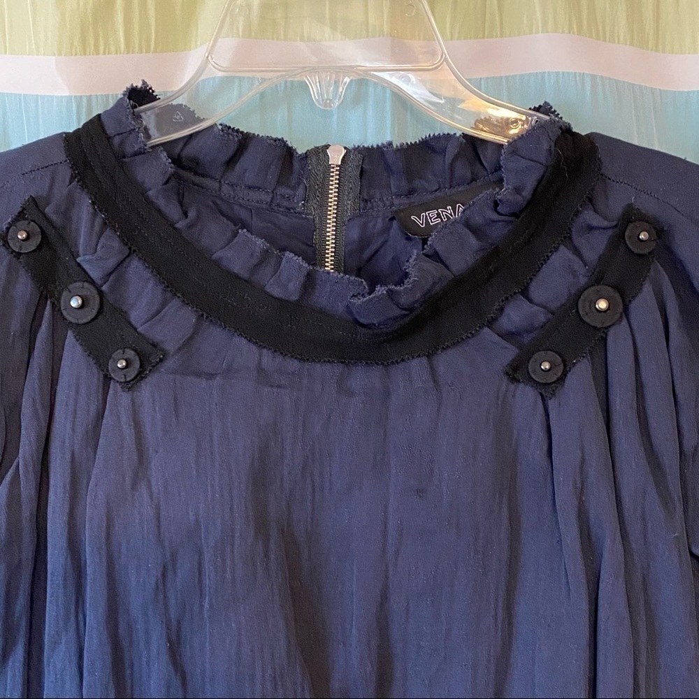 Vena Cava Dress High Neck Navy Blue Sz 6 - Picture 7 of 8